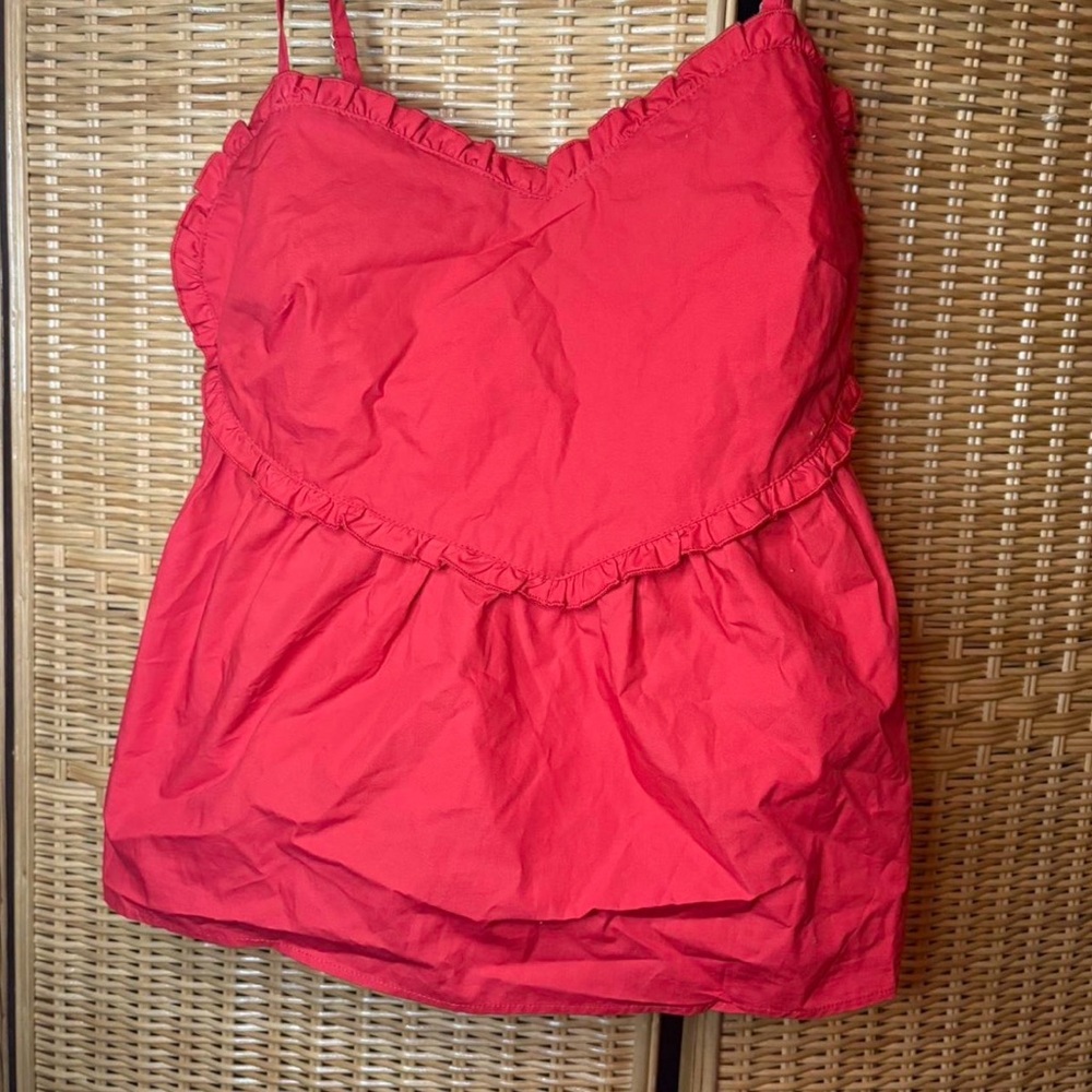 Marshalls Red Ruffled Tank Top